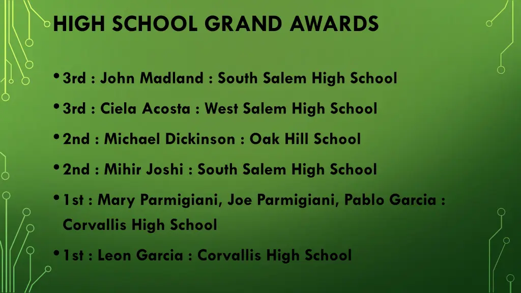 high school grand awards