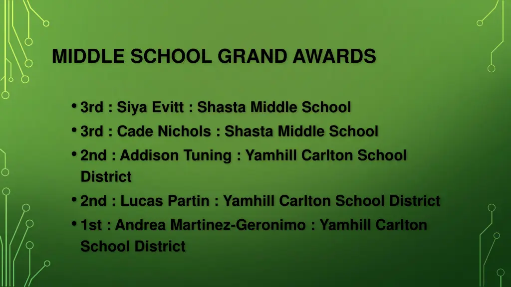 middle school grand awards