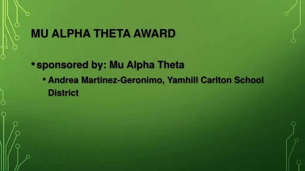mu alpha theta award