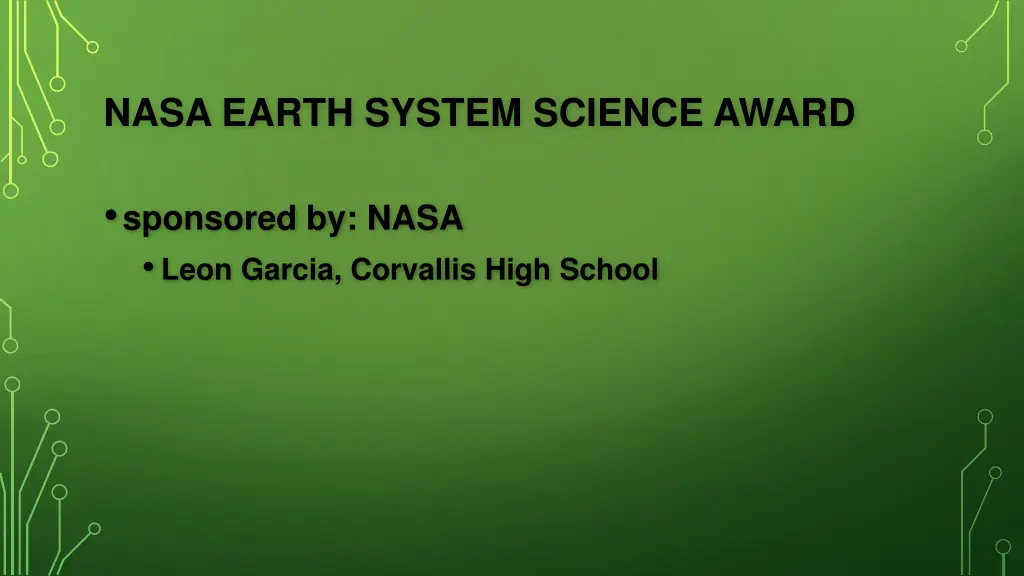 nasa earth system science award 1