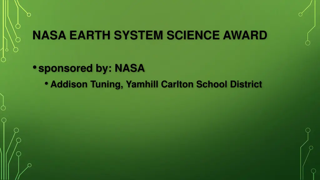 nasa earth system science award