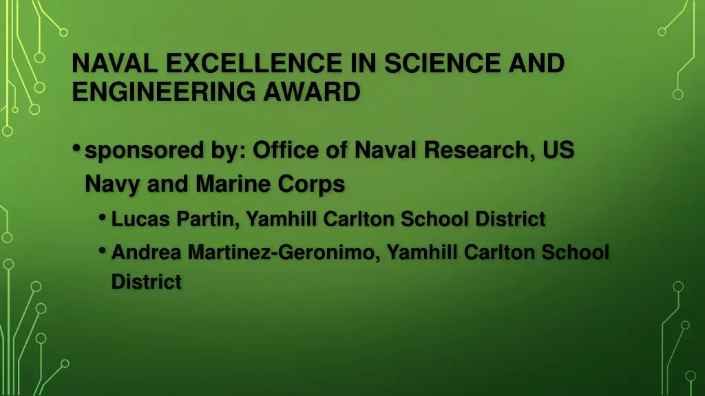 naval excellence in science and engineering award