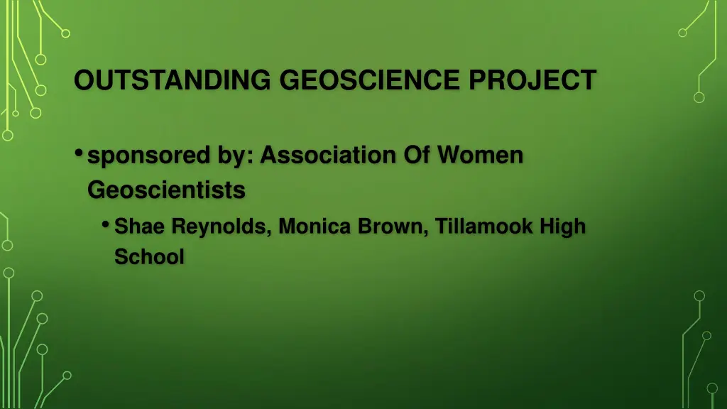 outstanding geoscience project 1