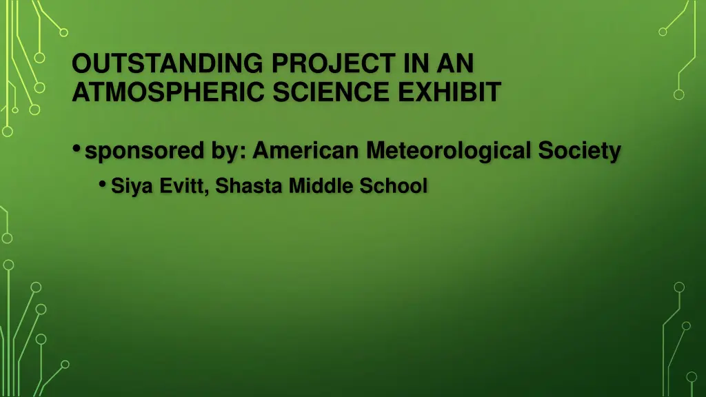 outstanding project in an atmospheric science