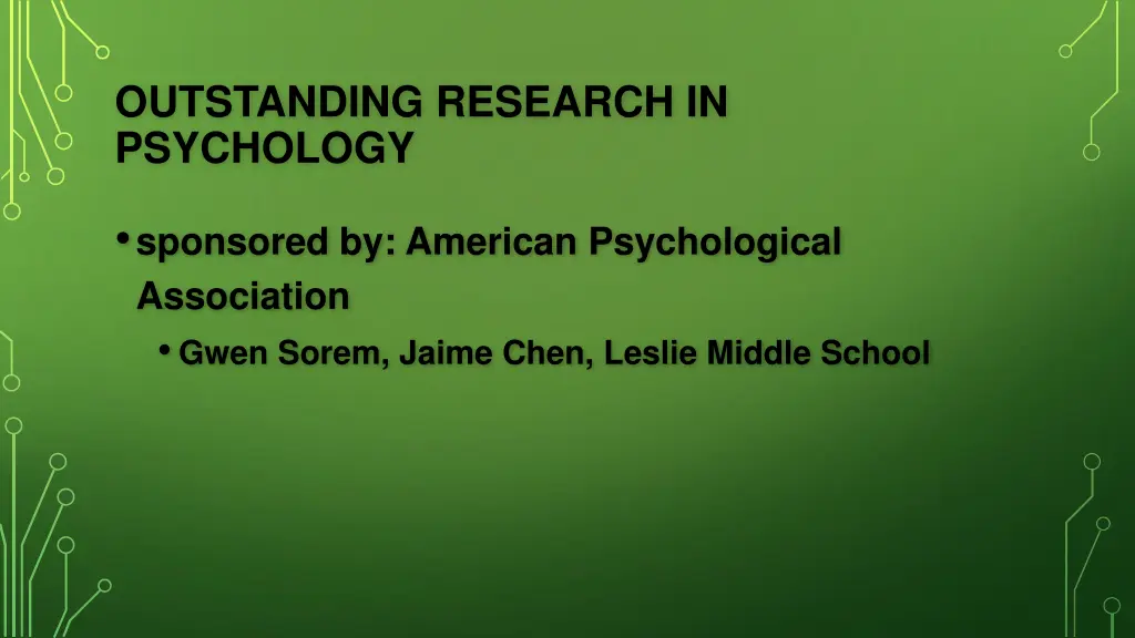 outstanding research in psychology