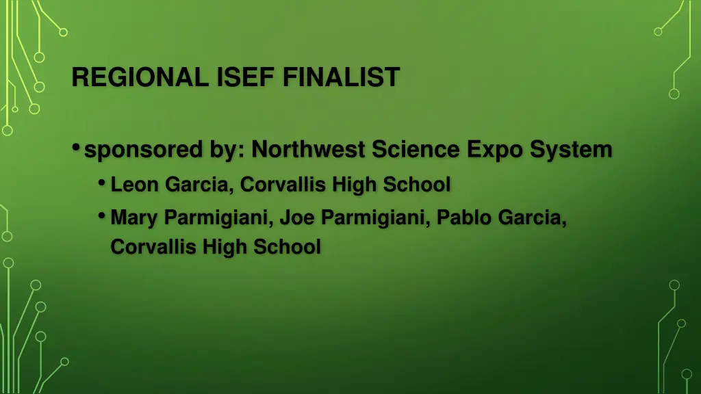 regional isef finalist