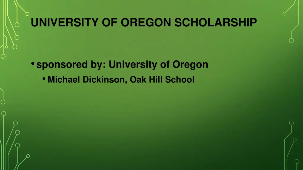 university of oregon scholarship