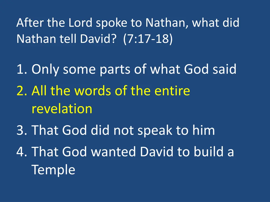 after the lord spoke to nathan what did nathan 1