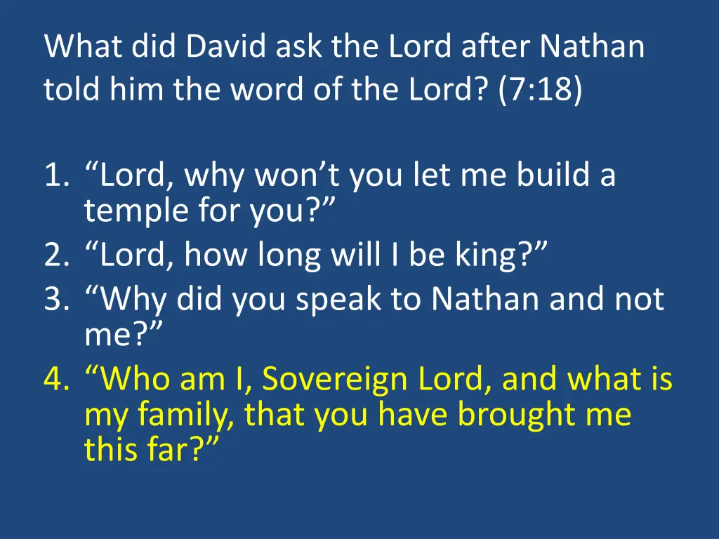 what did david ask the lord after nathan told 1