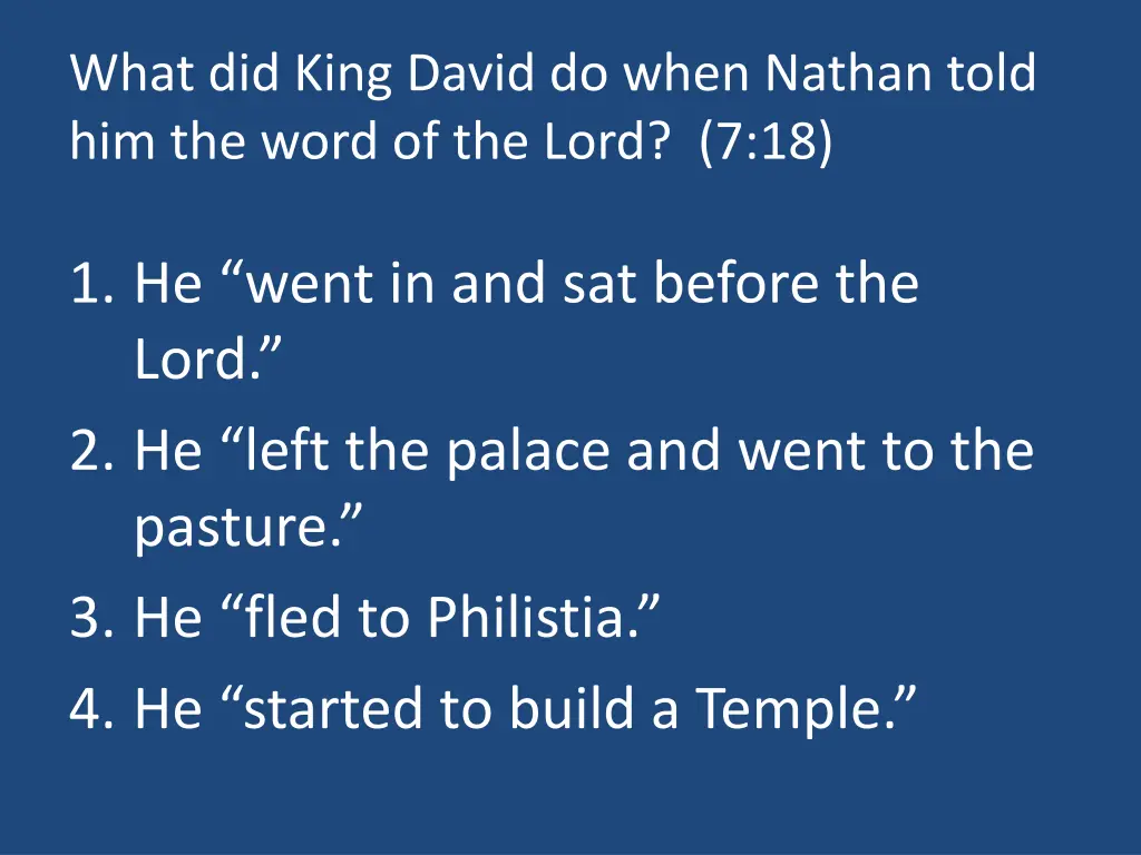 what did king david do when nathan told