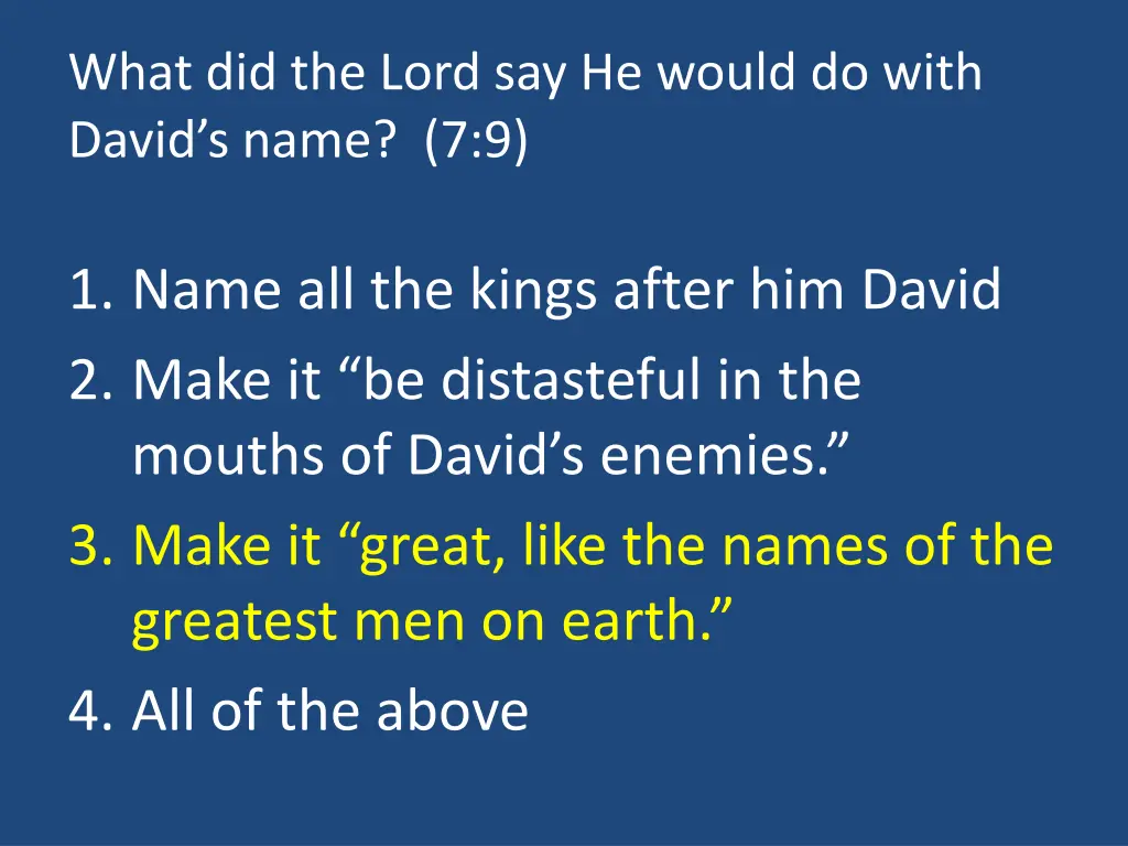 what did the lord say he would do with david 1
