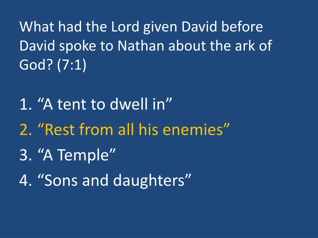 what had the lord given david before david spoke 1