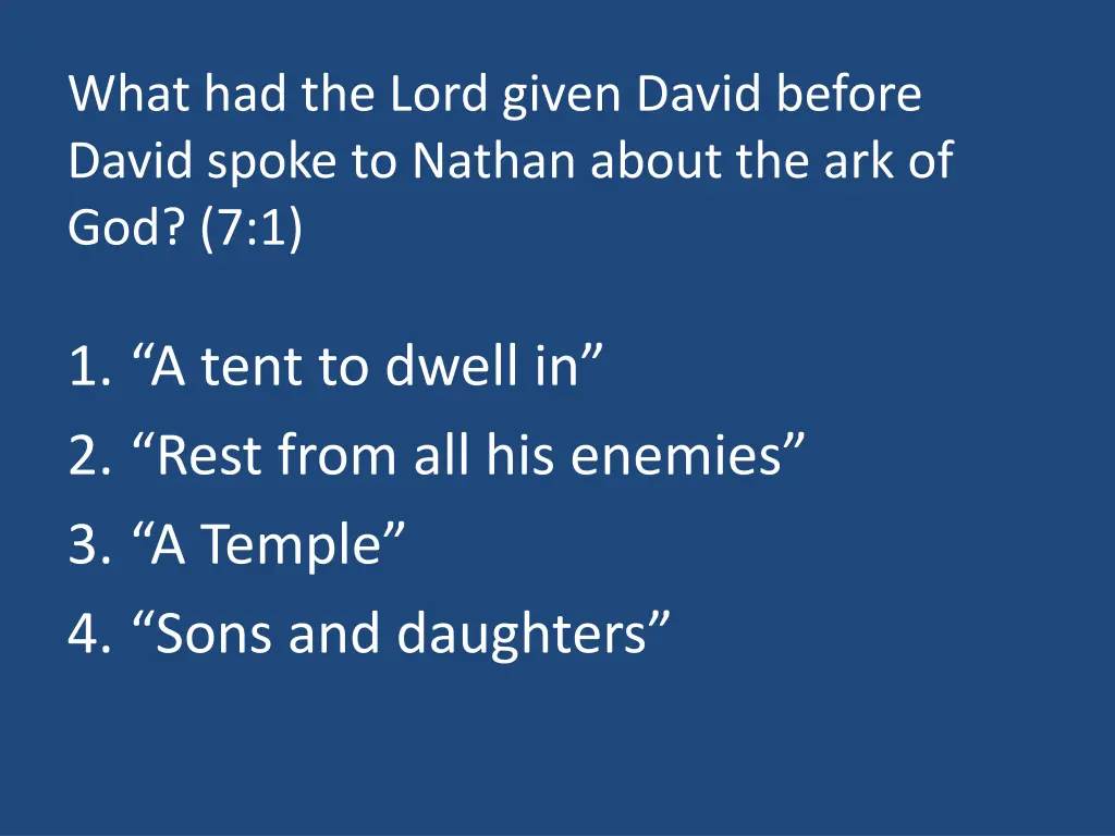 what had the lord given david before david spoke