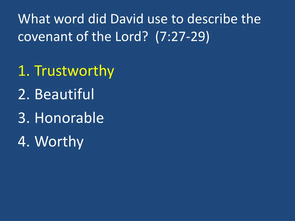 what word did david use to describe the covenant 1