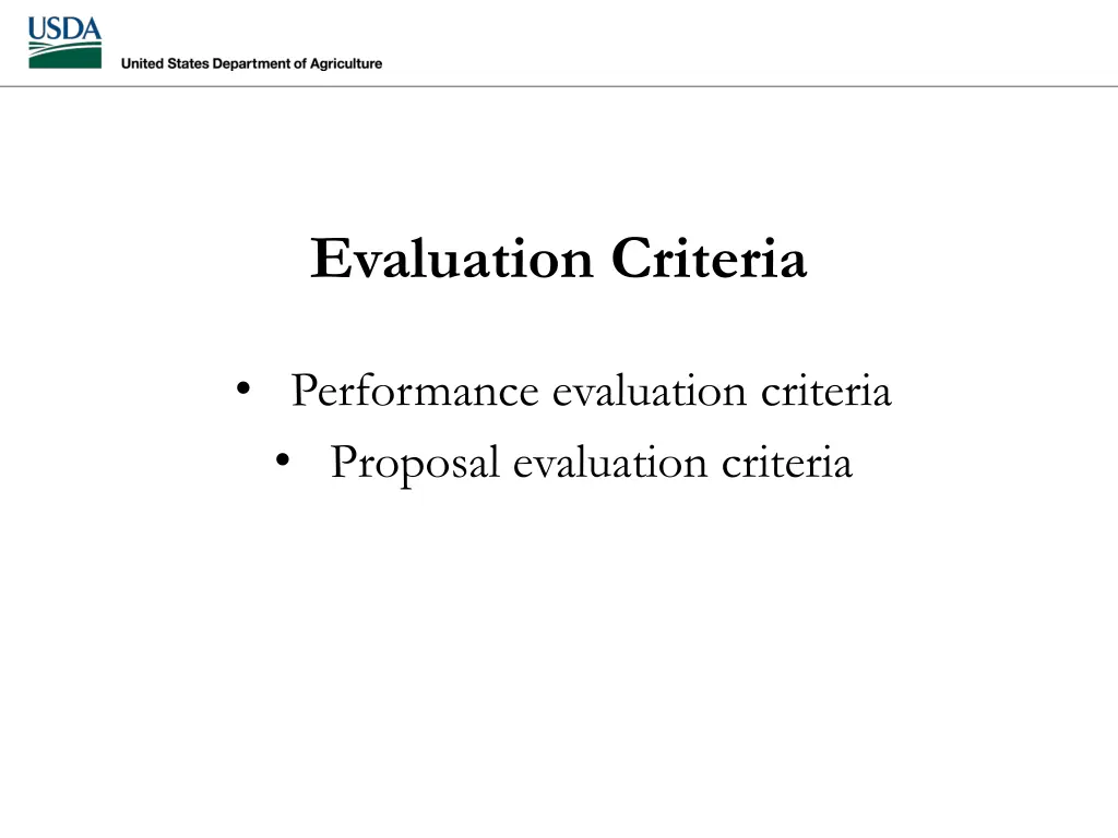 evaluation criteria