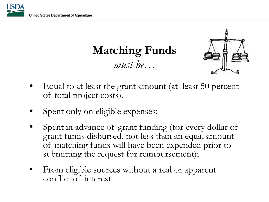 matching funds must be