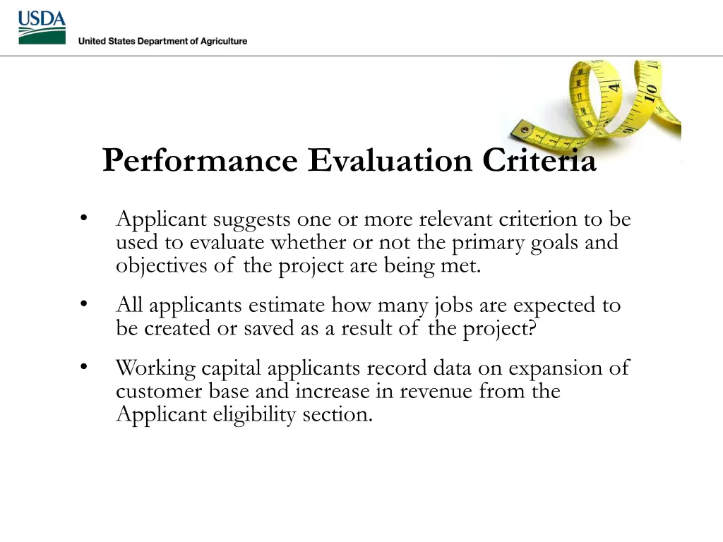 performance evaluation criteria
