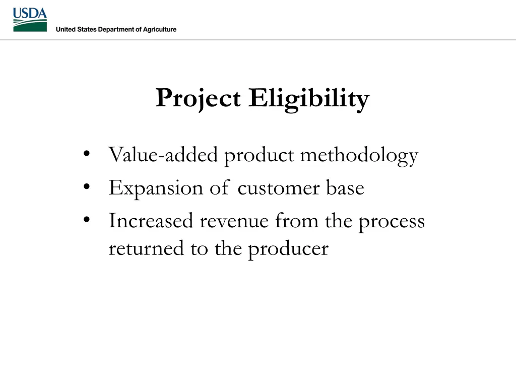 project eligibility