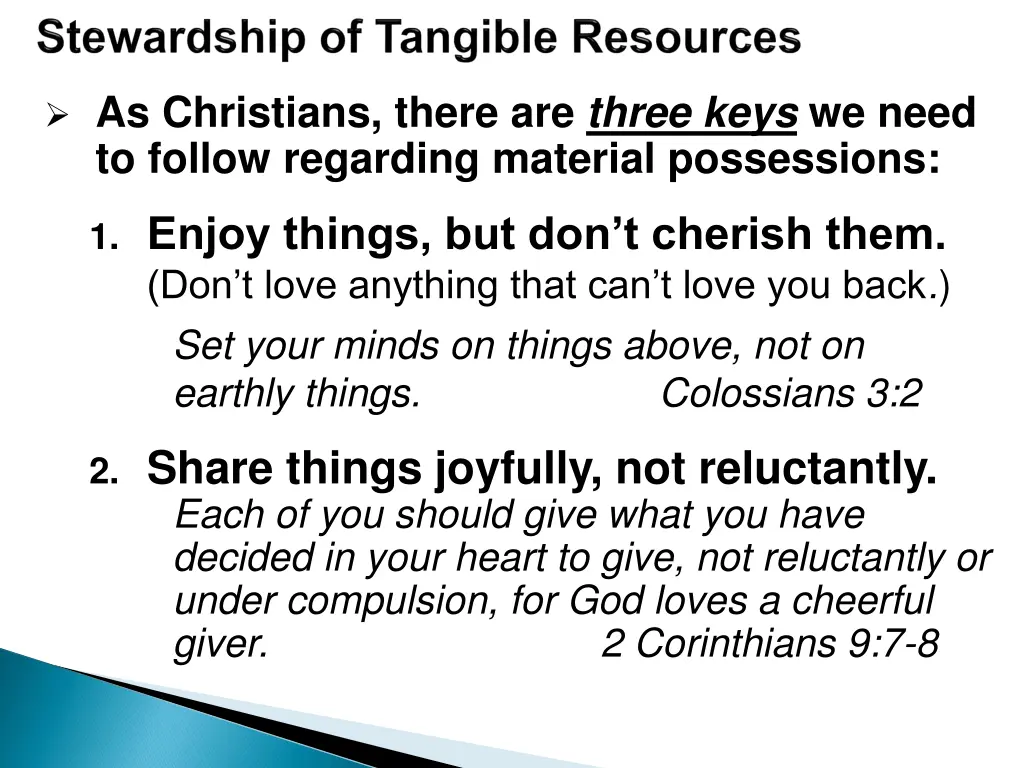 as christians there are three keys we need
