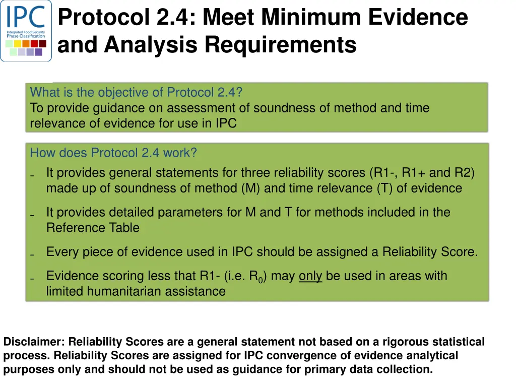 protocol 2 4 meet minimum evidence and analysis