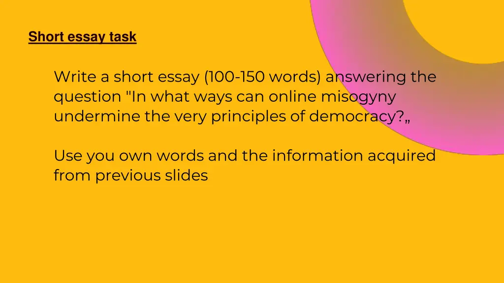 short essay task