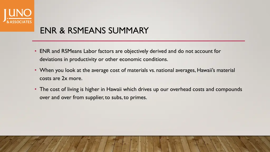 enr rsmeans summary