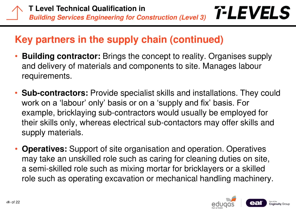 t level technical qualification in building 3