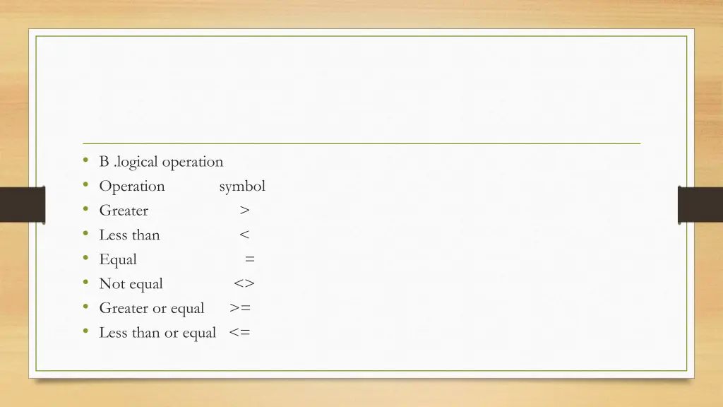 b logical operation operation symbol greater less