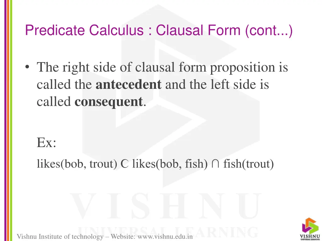 predicate calculus clausal form cont 1