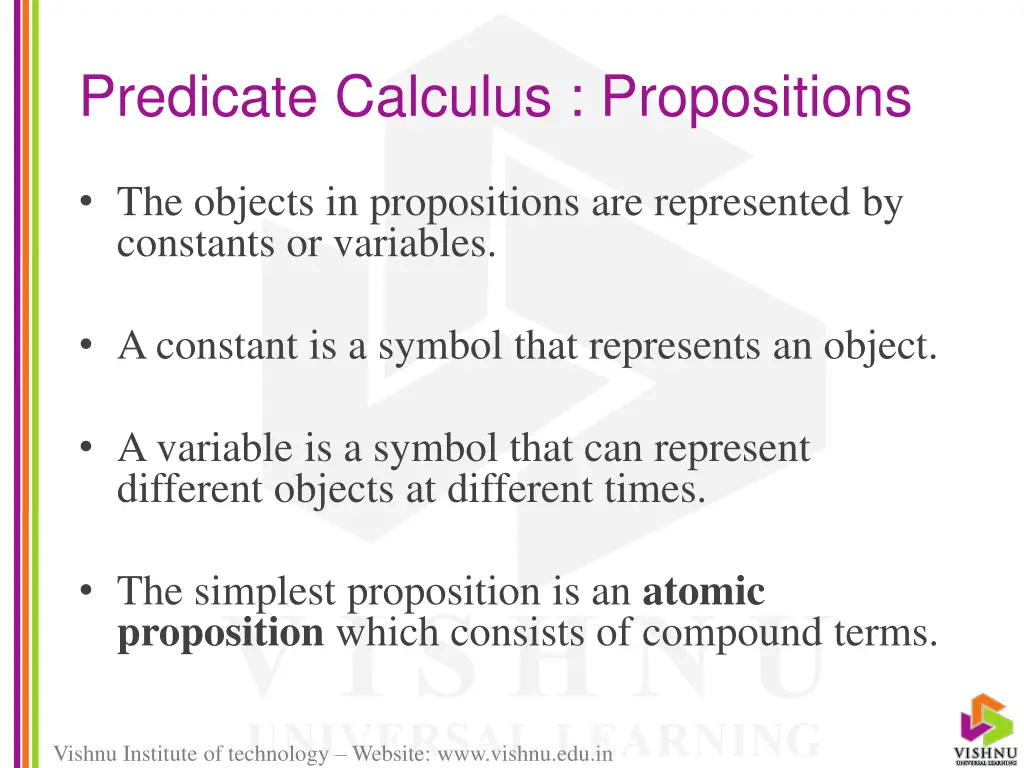 predicate calculus propositions