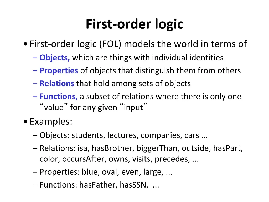 first order logic