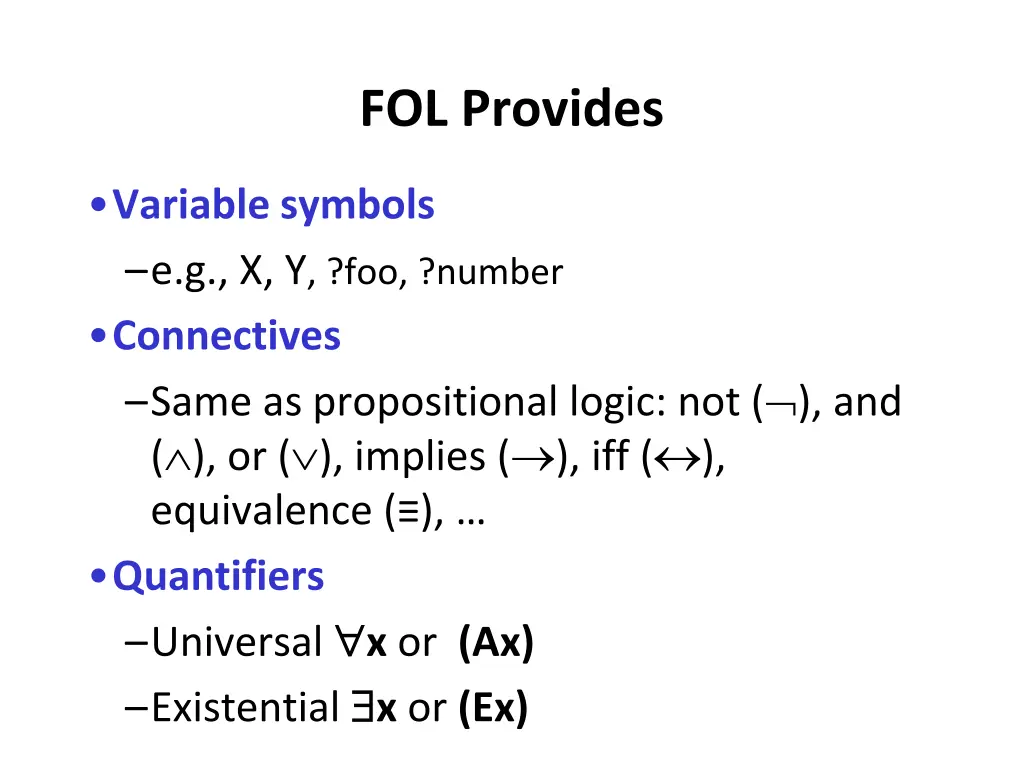 fol provides