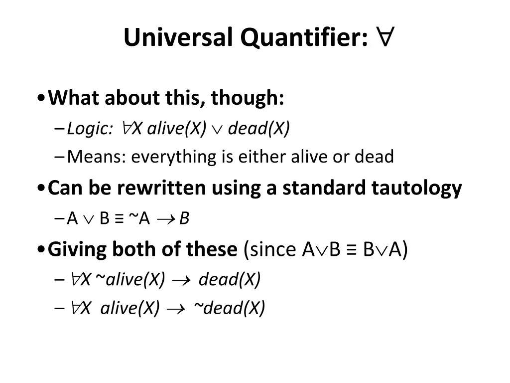 universal quantifier