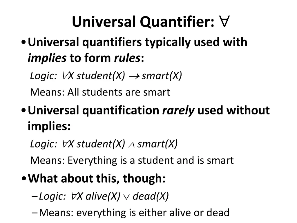 universal quantifier universal quantifiers
