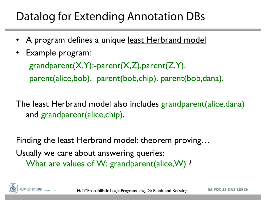 a program defines a unique least herbrand model