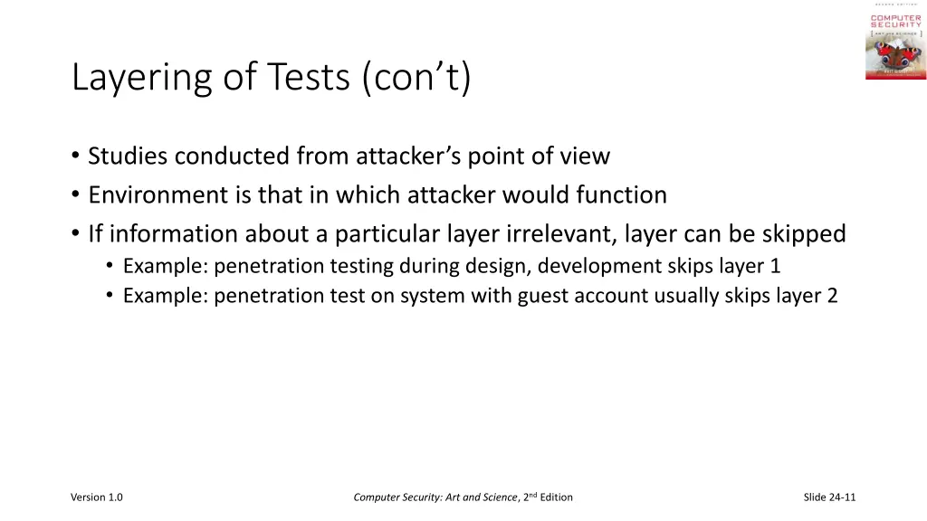 layering of tests con t