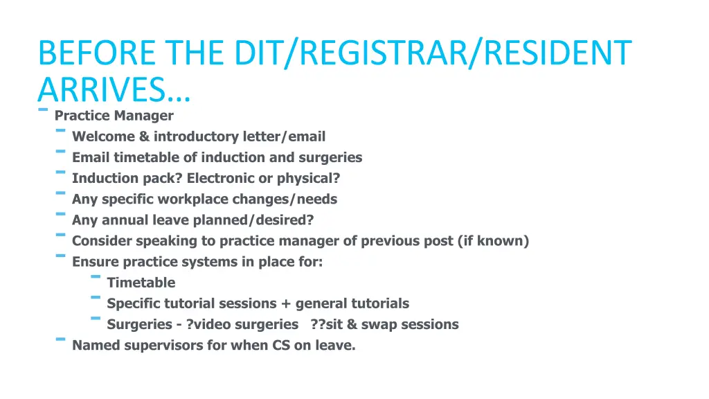 before the dit registrar resident arrives 1