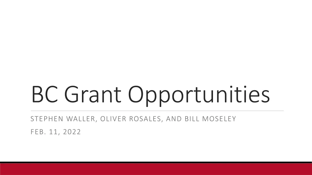 bc grant opportunities