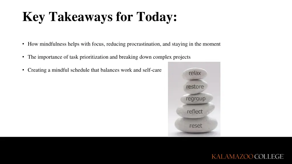 key takeaways for today