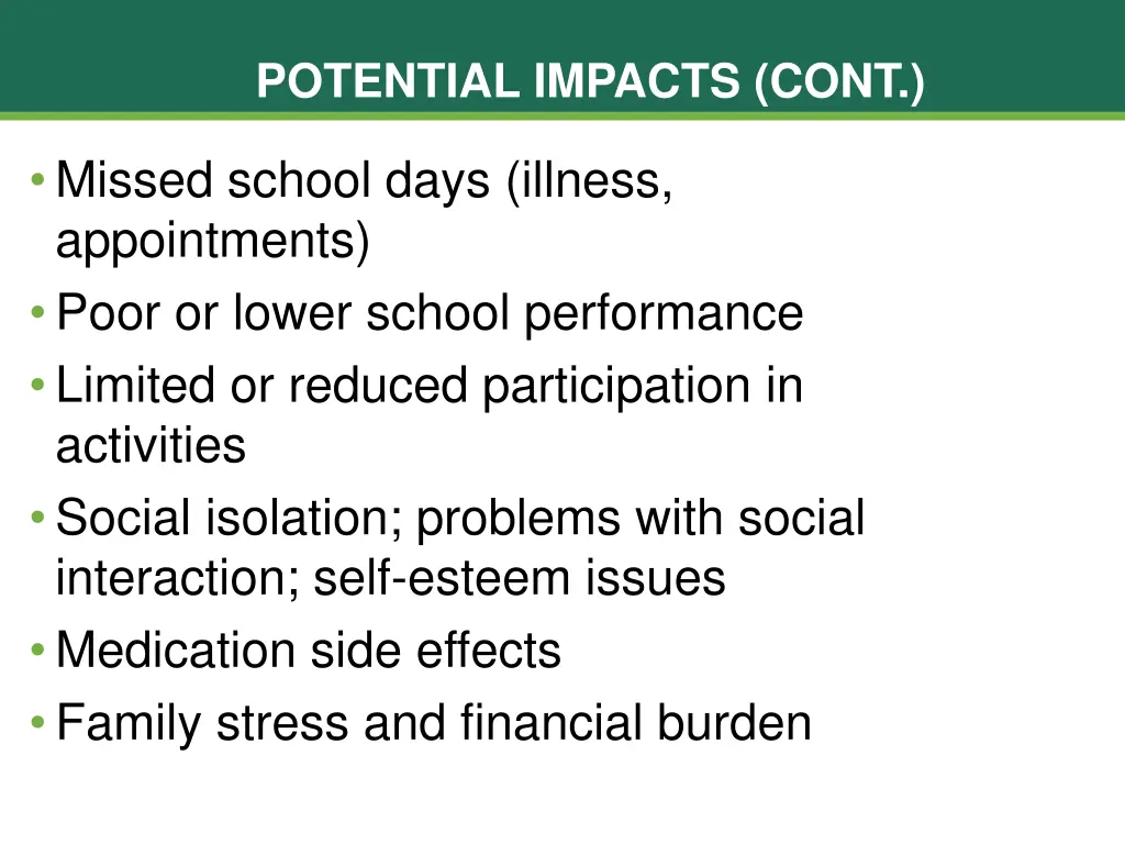 potential impacts cont