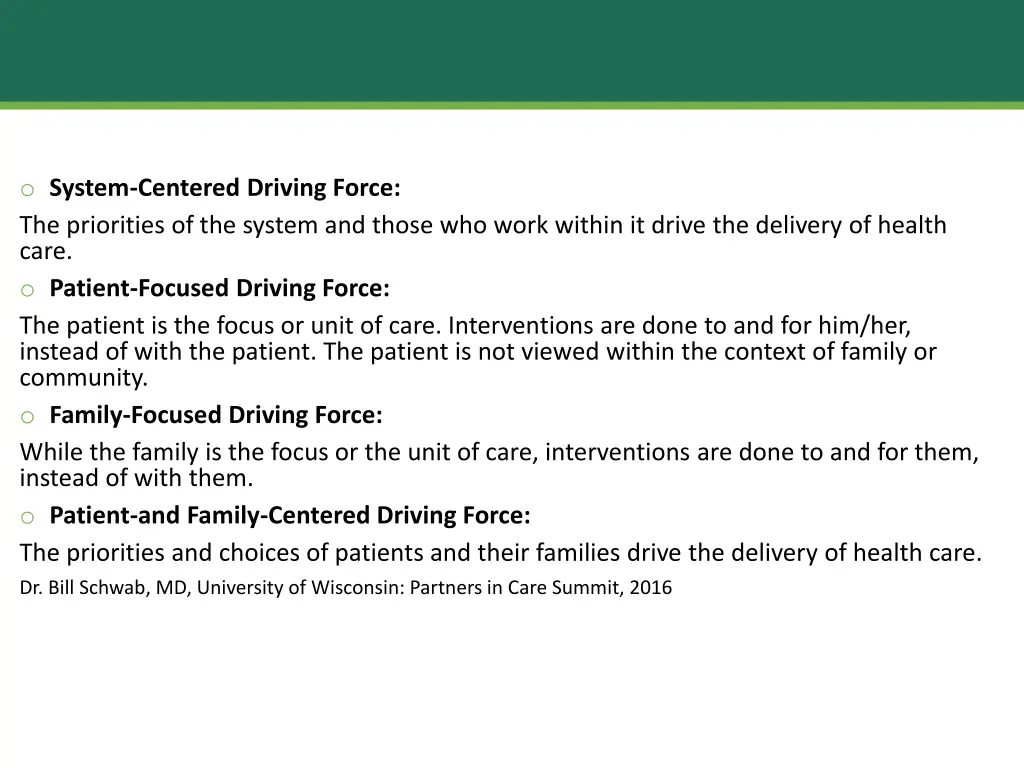 recognizing the driving forces o system centered
