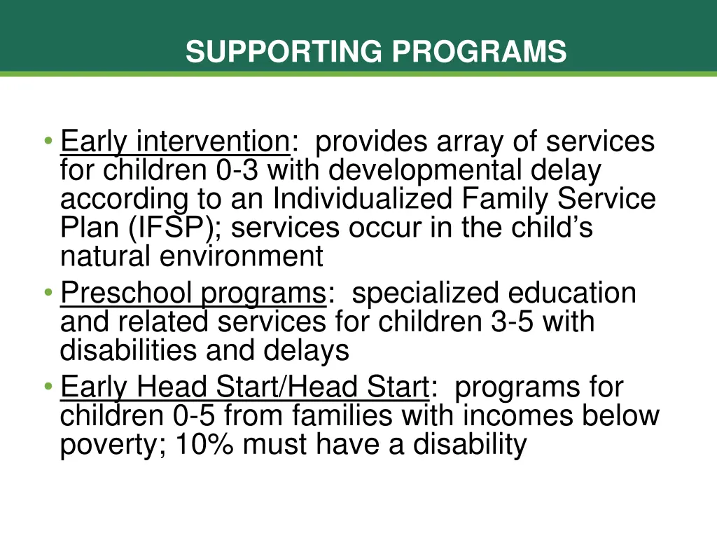 supporting programs