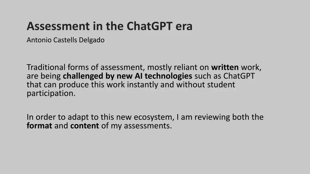 assessment in the chatgpt era antonio castells