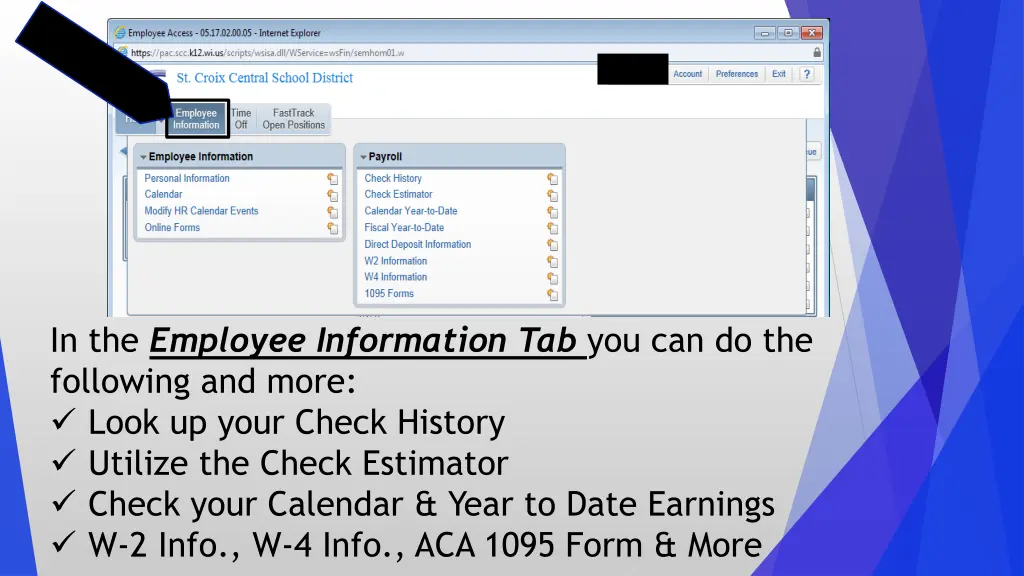 in the employee information