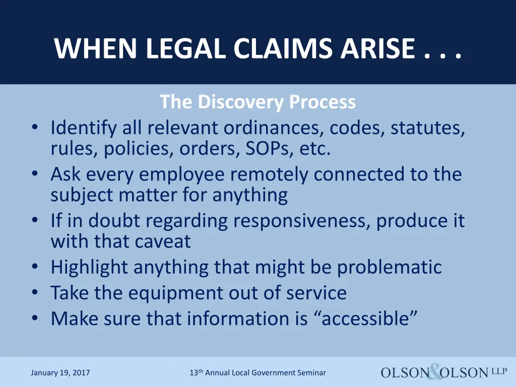 when legal claims arise 7