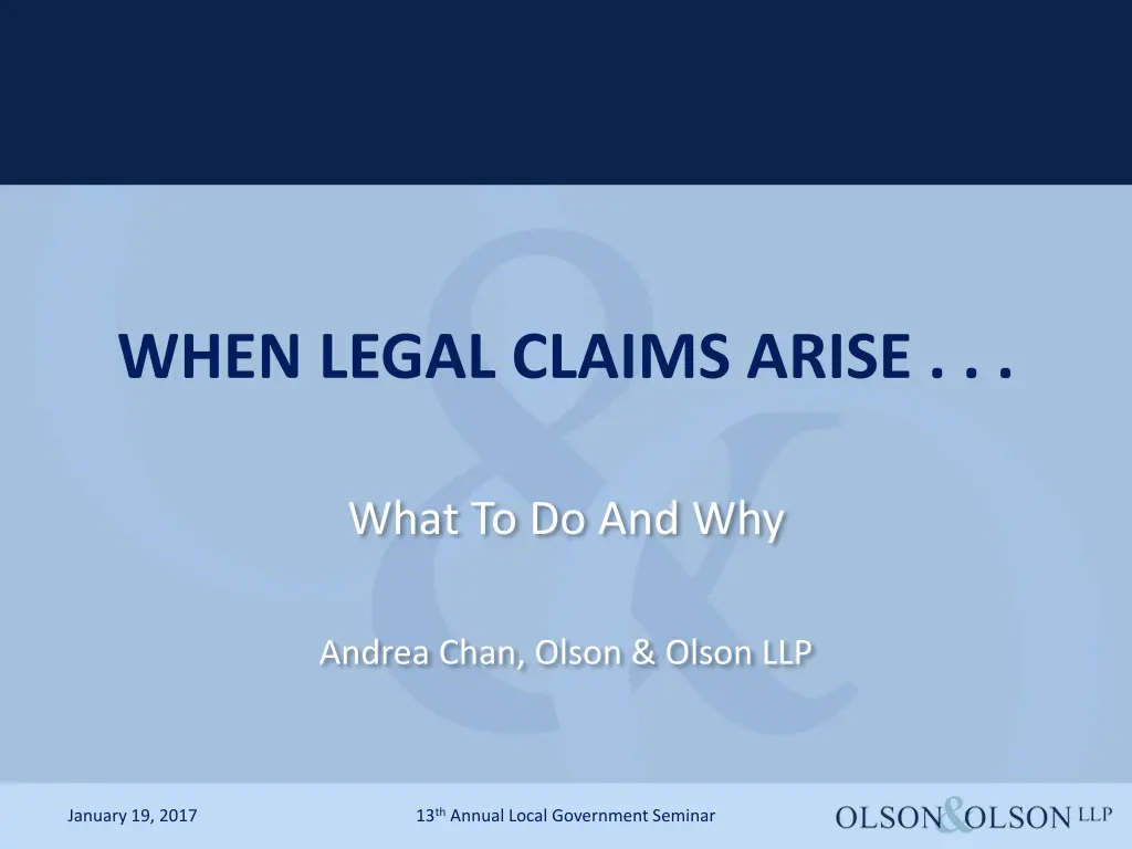 when legal claims arise