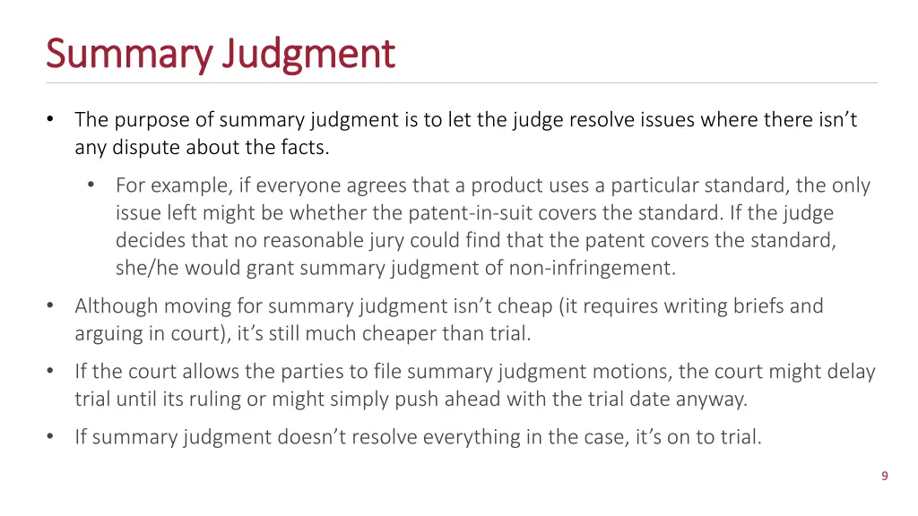 summary judgment summary judgment