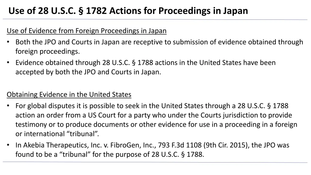 use of 28 u s c 1782 actions for proceedings