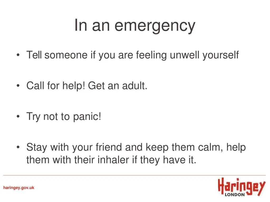 in an emergency