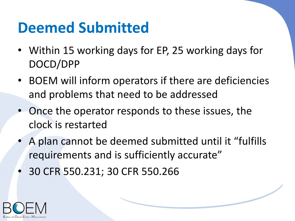 deemed submitted